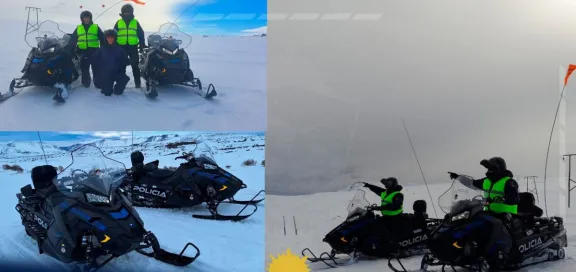 Policía de Neuquén pone a prueba motos de nieve en Caviahue thumbnail